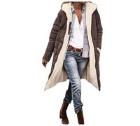 Chaquetas de invierno para mujer, abrigo de invierno térmico e impermeable, chaqueta cálida con capucha resistente al viento para temporada de clima frío, café, 3XL