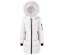 Chaquetas de invierno para mujer Reino Unido talla grande abrigos largos acolchados para mujer con capucha cremallera completa ajuste ceñido chaqueta acolchada para mujer acolchada gruesa abrigo parka