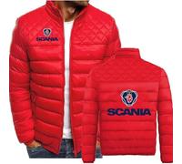 Chaquetas de Plumas con Cremallera Completa para Hombre para Scania, Chaqueta de Sudadera de Corte Entallado a la Moda, Abrigo de Cuello Alto cálido para otoño e Invierno,C-S