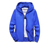 Chaquetas de Tela Fina para Hombre de Talla Grande con Capucha Cremallera al Aire Libre Abrigo Deportivo Cortavientos Ultrafino Reflectante de Secado Rápido