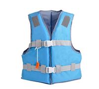 Chaquetas Deporte Chaleco Nadar al Libre para Canotaje Chaqueta Vida Agua Natación Chaleco Reflectante Naranja Bolsillos (Blue, S)