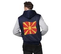 Chaquetas Hombre Macedonia Del Norte Bandera Nacional Chaqueta De Lana Sudaderas Capucha Forro Polar Cremallera Completa Casual Abrigo Cálido Invierno Talla Grande Ajuste Deportivo Holgado Relajado