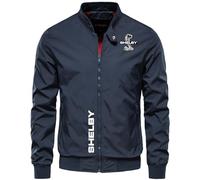 Chaquetas Hombre Regular Fit co.bra snake muscle car, Chaqueta Aviador con Bolsillos con Cremallera, Ropa Cortaviento, Tejido(Navy Blue,M)