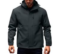 Chaquetas Impermeables Hombre con Capucha Chaqueta de Caza Transparente Gris Cortavientos Impermeable Chubasqueros Lluvia Cortavientos de Caza Abrigo Invierno Hombre Gris XL