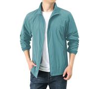 Chaquetas impermeables para hombre UPF 50+ con capucha y cremallera completa, protección UV, camisas de manga larga con SPF refrescante, chubasquero fino, Z01-blue2, 4XL