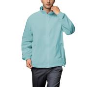 Chaquetas impermeables para hombre UPF 50+ con capucha y cremallera completa, protección UV, camisas de manga larga con SPF refrescante, chubasquero fino, Z03-azul, 5XL