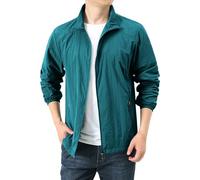 Chaquetas impermeables para hombre UPF 50+ con capucha y cremallera completa, protección UV, camisas de manga larga con SPF refrescante, chubasquero fino, Z01-azul1, XXL
