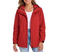 Chaquetas impermeables para mujer, cortavientos, para exteriores, impermeables, holgadas, transpirables, softshell, con bolsillos, casual, ligera, con capucha, manga larga, cremallera, para caminar