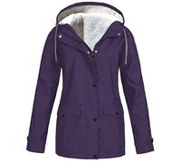 Chaquetas impermeables para mujer, ligeras, impermeables, con capucha, chaqueta tipo cárdigan, chaqueta de ciclismo, ropa exterior, cortavientos, parka, Morado (, XXL