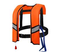 Chaquetas Life Inflación automática 150N Nylon Buckle Swim Chaleco con Tiras Reflectantes y Silbato Extra Tubo Agua Portable Sports Life Vest para Adultos niños