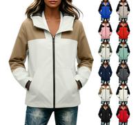 Chaquetas Mujer Elegante Chubasquero Impermeable Impermeable Aventura al aire libre, rojo, L