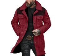 Chaquetas occidentales para hombre, estilo vaquero, vintage, de gamuza, cuello de felpa, abrigos de piel sintética con cremallera, casual, retro, invierno, L, S