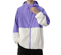 Chaquetas para hombre, chaqueta de snowboard informal, transpirable, de secado rápido, con capucha, para el trabajo, abrigos, deportes, con bolsillo, Morado (, M