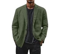 Chaquetas para hombre de corte delgado de verano, chaqueta de traje de algodón y lino ligero, Blazers para hombre con dos botones transpirables, Blazer casual a la moda chic y elegante, para deportes