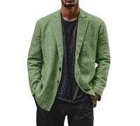 Chaquetas para hombre de corte delgado de verano, chaqueta de traje de algodón y lino ligero, Blazers para hombre con dos botones transpirables, Blazer casual a la moda chic y elegante, para deportes