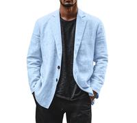 Chaquetas para hombre de corte delgado de verano, chaqueta de traje de algodón y lino ligero, Blazers para hombre con dos botones transpirables, Blazer casual a la moda chic y elegante, para deportes
