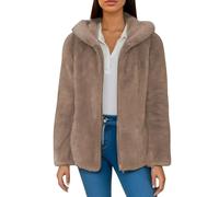 Chaquetas Peludas de Invierno para Mujeres Talla Grande - Abrigos con Capucha de Cremallera Completa para Mujeres - Sudaderas de Punto con Capucha Suéter Cálido Suelto Tops Térmicos de Lana Jerseys de