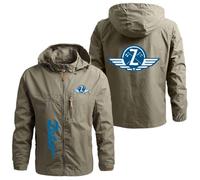 Chaquetas Softshell con Capucha para Hombre De Z.e.to.r Abrigo para Exteriores Chaqueta Cortavientos para Correr Impermeable Chaqueta Ligera con Capucha Khaki-3 XXL