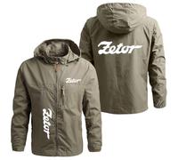 Chaquetas Softshell con Capucha para Hombre De Z.e.to.r Abrigo para Exteriores Chaqueta Cortavientos para Correr Impermeable Chaqueta Ligera con Capucha Khaki-5 XL