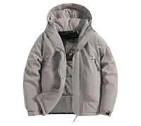 Chaquetas softshell resistentes al viento, chaqueta acolchada de algodón para hombre, transpirable, gruesa, impermeable, aislante, cómodo, abrigo de plumón de color sólido, con capucha, ropa de abrigo