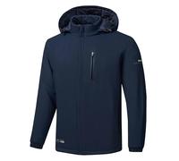 Chaquetas térmicas de doble tejido para hombre para otoño e invierno al aire libre, azul oscuro, XXL