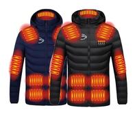 Chaquetas térmicas para hombres Chaqueta de Plumas Calefactable 19 Zonas de calefacción USB inteligente Chaquetas calefactor eléctrico eléctrico (sin batería) Otoño Invierno con Capucha