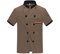 Chaquetilla Cocinero Hombre para Restaurante Camisa Chaqueta Chef Manga Larga Abrigo Casaca Trabajo con Botónes Uniforme Chaquetas Ligera Transpirable Ropa Disfraz Cocina