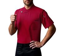 Chaquetilla Cocinero Hombre Trabajo Chaqueta Chaquetas para Restaurante Manga Larga Abrigo Ropa Transpirable Chef Uniforme Camisa con Botónes Cocina Casaca Disfraz Ligera