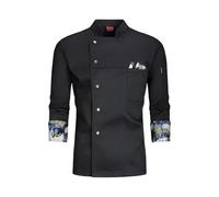 Chaquetilla Cocinero Uniforme de Chef Blanco, Chaqueta de Chef de Manga Larga, Camiseta, Chaqueta de Chef de Hotel, Ropa de Cocina Transpirable for Restaurante y panadería(Black Jacket,L)