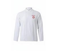 Chaquetilla Oficial MasterChef - Chaqueta de Chef Profesional Unisex, Bordada con Nombre, Tejido Transpirable Coolmax® Antibacterias, Repelente de Líquidos, Uniforme de Cocina Talla M
