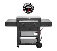 Char-Broil Barbacoa Gas Versa-Tile 3 en 1: Plancha, Parrilla y Horno Pizza | Plancha cerámica 70 x 50 cm, Superficies intercambiables, Parrilla hierro fundido, 2 zonas, Bandeja extraíble