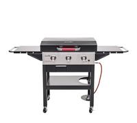 Char-Broil Plancha Gas Griddle 3400 con placa de hierro fundido esmaltada | Superficie de cocción de 48 x 68 cm, Bandeja recogegrasas extraíble, Encendido electrónico, Estantes laterales con ganchos