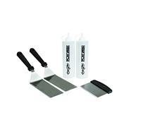 Char-Griller Kit de Accesorios para Plancha de 5 Piezas, 2 Espátulas, Rascador/Cortador y 2 Botellas Dosificadoras, 8905