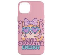 Character Energy Kawaii Cat Pastel Estética Carcasa para iPhone 14 Plus
