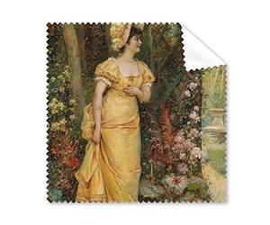 Character Pintura al Óleo Flores árbol Niña Amarillo Vestido Ilustración Patrón Gafas Paño de Limpieza teléfono Limpiador de Pantalla 5 Piezas