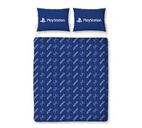 Character World Juego de Funda de edredón para Cama Doble Oficial de PlayStation, diseño de Jugador uno, Reversible, Incluye Fundas de Almohada a Juego, Juego de Cama Doble