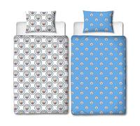 Character World - Juego de Ropa de Cama Individual Oficial del Manchester City FC sin Funda, edredón Reversible sin Funda, Almohada y Funda de Almohada | Edredón Lavable Viajes y