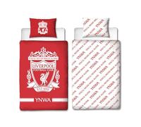 Character World Liverpool FC Juego de Funda de edredón Oficial para Cama Individual, diseño de Tonos, Reversible, Color Rojo, 2 Caras, Incluye Funda de Almohada a Juego