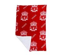 Character World Liverpool FC Manta de Forro Polar Oficial de Sherpa, súper Suave, diseño de fútbol YNWA, cálida y súper Suave, Color Rojo, hogar, Dormitorio, Fiestas de Pijamas y
