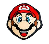 Character World Nintendo Super Mario - Cojín con Forma Oficial | Diseño apilable de Cara de Mario Head Face 40 x 36 cm, Almohada roja Dormitorio o el sofá