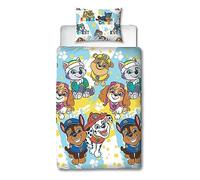 Character World Paw Patrol - Juego de Funda de edredón para Cama Individual Infantil, Reversible, 2 Caras, Incluye Funda de Almohada a Juego, Juego de Cama Individual
