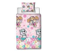 Character World Paw Patrol - Juego de Funda de Edredón Reversible para Cama Individual, Diseño de Flores, Dos Caras, Incluye Funda de Almohada a Juego