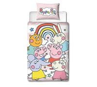 Peppa Pig Conjunto de Funda Nórdica Individual Niños Panel Reversible Ropa Cama