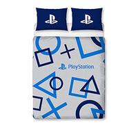 Character World Playstation PYSBLEDD001UK2 - Funda de edredón Doble con Licencia Oficial de Sony, Reversible, con Funda de Almohada a Juego, polialgodón, Azul, PYSBLEDD001UK2