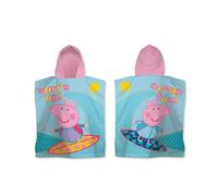 Character World Poncho de Toalla con Capucha Oficial de Peppa Pig | Tacto súper Suave, increíble diseño de Buceo | Bata de natación hogar, baño y Playa, Multicolor, 115 x 50 cm