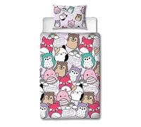 Squishmallows Brillante Funda Edredón Individual Juego Niños Dormitorio 2-in-1