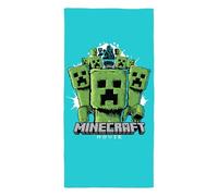 Character World Toalla oficial de la película de Minecraft, sensación súper suave, diseño de juego Creepers, perfecta para el hogar, baño, playa y piscina, tamaño único, 140 x 70 cm