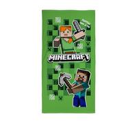 Character World Toalla Oficial de Minecraft | Sensación súper Suave, diseño Alpha Gaming hogar, baño, Playa y Piscina | Tamaño único 140 cm x 70 cm