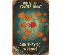 CharcasUS Cartel de metal - What If You are Right They are Wrong Positivity Poster idea de regalo para sala de oficina, decoración del hogar, 8 x 12 pulgadas