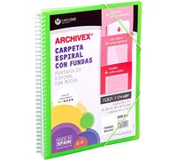 Charcivo Carpeta personalizable de 20 fundas con espiral Archivex Star, color verde claro